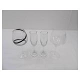 Pier 1 Black Swirl Wine Goblet, Cristar Lexington Water Glasses, Split Rock Lighthouse Wine Glass