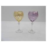 Amber , Purple colored wine glasses(2)