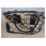 Coach Signature Brown Shoulder Bag with Wallet