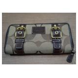Coach Signature Brown Shoulder Bag with Wallet