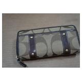 Coach Signature Brown Shoulder Bag with Wallet