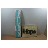 Wall Signs - Love, Hope