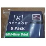 6 Pack George Mid-Rise Briefs - 2XL