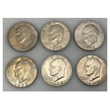 1972 Plain No Mint Mark Eisenhower One Dollar Coins