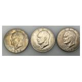 1972 Plain No Mint Mark Eisenhower One Dollar Coins