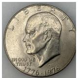 1776-1976 Type One Wide Print Bicentennial Eisenhower One Dollar Coin