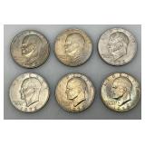 1972 Plain No Mint Mark Eisenhower One Dollar Coins