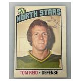 1976 O-Pee-Chee Autographed (TOM REID) NORTH STARS Trading Card (In Protective Sleeve)
