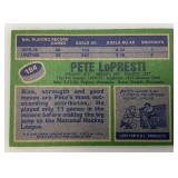 1976 Topps Autographed (PETE LoPRESTI) NORTH STARS Trading Card (In Protective Sleeve)