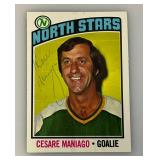 1976 Topps Autographed (CESARE MANIAGO) NORTH STARS Trading Card (In Protective Sleeve)
