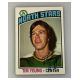 1976 Topps Autographed (TIM YOUNG) NORTH STARS Trading Card (In Protective Sleeve)