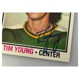 1976 Topps Autographed (TIM YOUNG) NORTH STARS Trading Card (In Protective Sleeve)