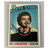 1976 Topps Autographed (BILL HOGABOAM) NORTH STARS Trading Card (In Protective Sleeve)