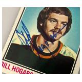 1976 Topps Autographed (BILL HOGABOAM) NORTH STARS Trading Card (In Protective Sleeve)