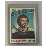 1976 Topps Autographed (BILL HOGABOAM) NORTH STARS Trading Card (In Protective Sleeve)