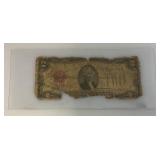 1928 D 2 Dollar Jefferson Red Note (In Protective Sleeve) Rough Condition