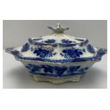 Vintage THOMAS RATHBONE Flow Blue Tureen And Gravel Boat  Japan