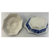 Vintage THOMAS RATHBONE Flow Blue Tureen And Gravel Boat  Japan