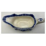 Vintage THOMAS RATHBONE Flow Blue Tureen And Gravel Boat  Japan