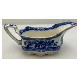 Vintage THOMAS RATHBONE Flow Blue Tureen And Gravel Boat  Japan