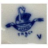 Vintage THOMAS RATHBONE Flow Blue Tureen And Gravel Boat  Japan