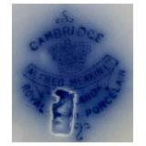 Antique Alfred Meakin CAMBRIDGE Flow Blue Coupe Soup Bowl With Gold Accents 9 3/4" x 3"