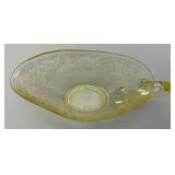 Vintage Hazel atlas Yellow Florentine No. 2 Gravy Boat 6 1/4" x 2 3/4"