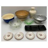 Misc. Vintage Cookware Items Including Fire King, Pottery Bowls, Lenox And More