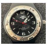 Vintage WURTH Mens Watch Black And Silver In Original Tin Container (New Old Stock)