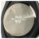 Vintage WURTH Mens Watch Black And Silver In Original Tin Container (New Old Stock)