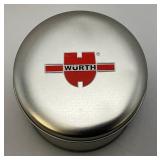 Vintage WURTH Mens Watch Black And Silver In Original Tin Container (New Old Stock)