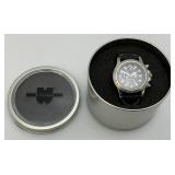 Vintage WURTH Mens Watch Black And Silver In Original Tin Container (New Old Stock)