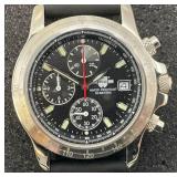 Vintage WURTH Mens Watch Black And Silver In Original Tin Container (New Old Stock)