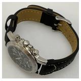 Vintage WURTH Mens Watch Black And Silver In Original Tin Container (New Old Stock)