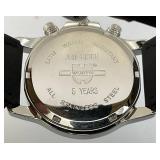 Vintage WURTH Mens Watch Black And Silver In Original Tin Container (New Old Stock)