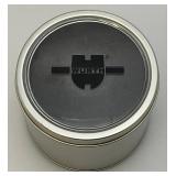 Vintage WURTH Mens Watch Black And Silver In Original Tin Container (New Old Stock)