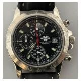 Vintage WURTH Mens Watch Black And Silver (New Old Stock) No Package