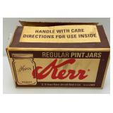 Vintage Box Of KERR Brand 16Oz. Self Sealing Canning Jars And Seal Lids (New Old Stock)