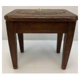 Primitive Small Oak Stool 14" L x 12.5" H x 10" W