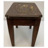 Primitive Small Oak Stool 14" L x 12.5" H x 10" W
