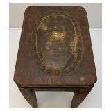 Primitive Small Oak Stool 14" L x 12.5" H x 10" W