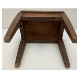 Primitive Small Oak Stool 14" L x 12.5" H x 10" W