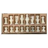 Est. $395.00 - $900.00 Vintage Chiellini Marble Chess Board And C A&A Genuine Alabaster Chess Pieces In Original Box