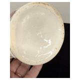 Antique Hand-Painted Stick Spatter Rabbit Ceramic Mug with Bunny Cricket Scene