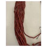 Multi-Strand Red, Brown, and Blue Bead Necklace