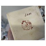 Vintage Ceramic Spice Jar and Drawer Set with Wooden Rack