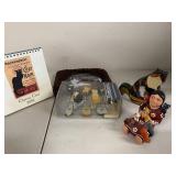 Cat Lover Decor Lot Including Figurine, Picture Frames, and Calendar