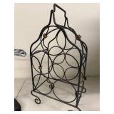 Metal Wine Rack with Bottle Opener and Foil Cutter