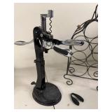 Metal Wine Rack with Bottle Opener and Foil Cutter