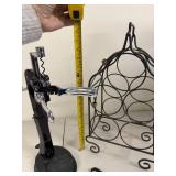 Metal Wine Rack with Bottle Opener and Foil Cutter